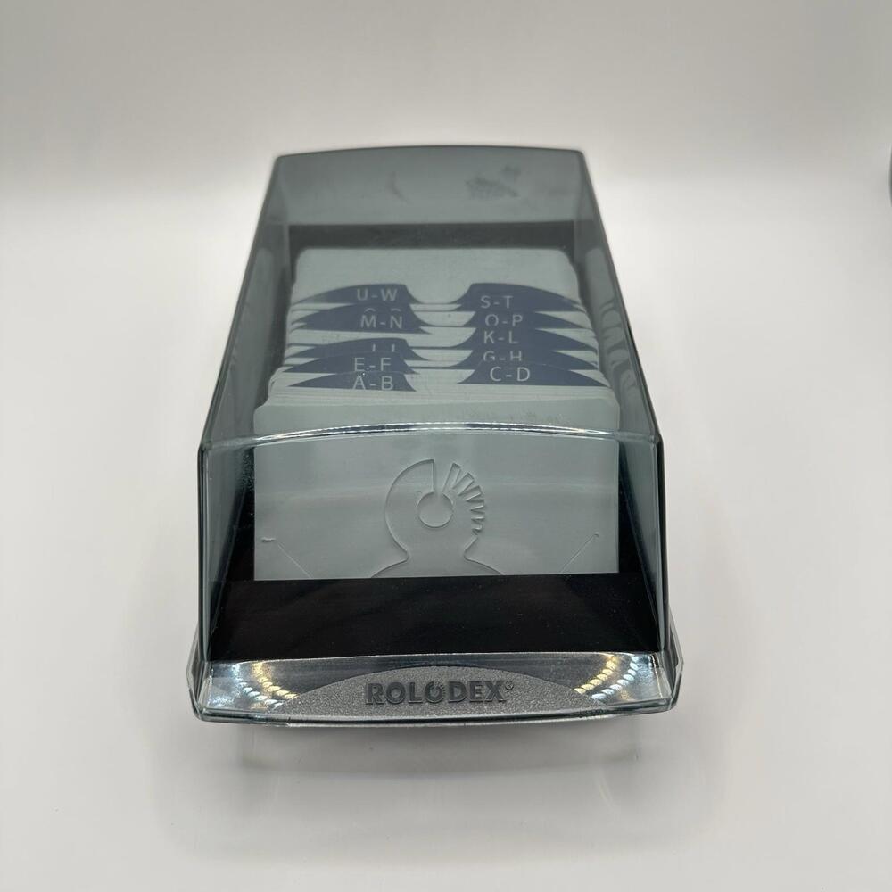 Vintage ART DECO Rolodex VIP-24C Covered Card File w Index Tabs & Blank Cards